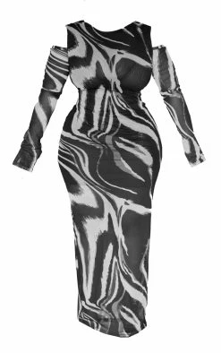 Plus Zebra Printed Mesh Cold Shoulder Maxi Dress -US Dresses Sales Store 233ad04bf169990ecb250338fb0b669442d87a2b cnd3315 5