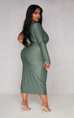 Plus Sea Green Slinky One Shoulder Midi Dress -US Dresses Sales Store 24b01b561121acc38b083173db15250505e3baea cnd2776 2