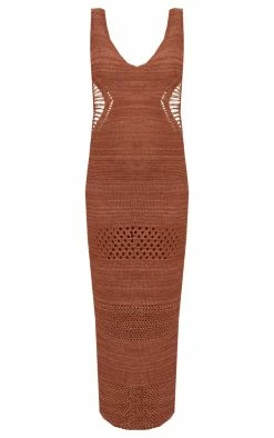 Maternity Chocolate Distressed Side Crochet Maxi Dress -US Dresses Sales Store 24cf1e88419ed4991e34c26ed944d02e28d82c43 cmw7893 6