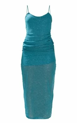 Emerald Green Glitter Chiffon Ruched Strappy Maxi Dress -US Dresses Sales Store 25318efd860a381c661512ec57ff8569a86ff722 cna9160 5