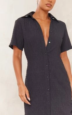 Black Crinkle Textured Button Maxi Shirt Dress 10 Black Crinkle Textured Button Maxi Shirt Dress -US Dresses Sales Store 2549737aaa78981d9a692c6da49fd753c7178b04 cnd8850 4
