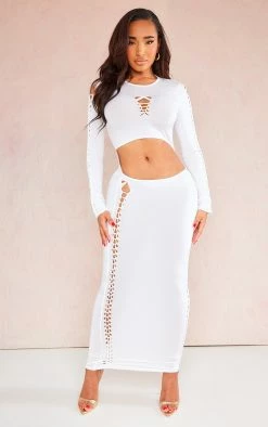 Shape White Soft Seamless Cut Out Ruched Midi Dress