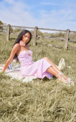 Pastel Pink Gingham Lace Trim Corset Split Midi Dress -US Dresses Sales Store 2636f1be54e4cd66b1e4eaa7d54e12621dc84aac cnd8896 3