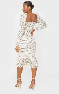 Nude Polka Dot Puff Sleeve Ruched Detail Frill Hem Midi Dress 8 Nude Polka Dot Puff Sleeve Ruched Detail Frill Hem Midi Dress -US Dresses Sales Store 26e759d07c15fbd10155112be0c8b3f27d490675 cmn7010 2