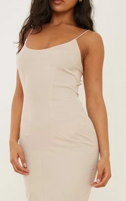 Champagne Woven Spaghetti Strap Puff Hem Midaxi Dress -US Dresses Sales Store 28d110a03e6a3d854e4621f1ab35b3e127d8e501 cnd2057 4