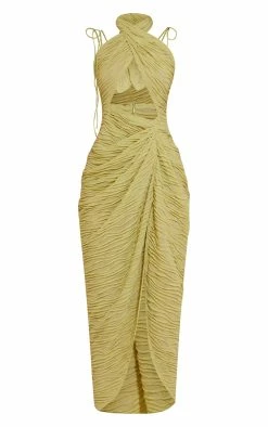 Lime Textured Tie Detail Drape Skirt Midi Dress -US Dresses Sales Store 291e3290bc0094c8769058be4cf3195b99eaaafb cmz5754 6