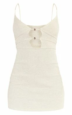 Oatmeal Ribbed Trim Detail Strappy Bodycon Dress -US Dresses Sales Store 2aeee070e3ead42534848eabd6f4be07b78de834 cnd2259 5