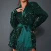 Emerald Green Sequin Tassel Tie Detail Blazer Dress -US Dresses Sales Store 2c6c1edac75f97db5d20a3282efc2805422b6703 cnb8717 1