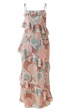 Multi Abstract Print Chiffon Frill Detail Maxi Dress -US Dresses Sales Store 2d35bc1b0b0768d434bb46d44a032ed1319db915 cnd7601 5