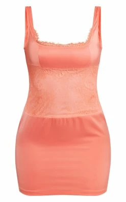 Coral Satin Lace Insert Trim Detail Strappy Bodycon Dress 11 Coral Satin Lace Insert Trim Detail Strappy Bodycon Dress -US Dresses Sales Store 2e25e58ea6a65609761d3016c06ff2fde9cbeb68 cne1377 5