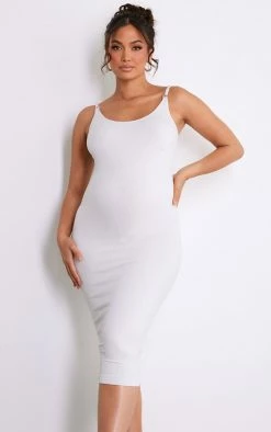 Maternity Light Grey Snatched Rib Nursing Midi Dress With Detachable Straps -US Dresses Sales Store 2e7cc89a16f252cbf0d68e0495164bdecf6cc0dd cnd3095 1
