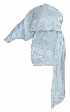 Plus Silver Sequin One Shoulder Draped Bodycon Dress -US Dresses Sales Store 312cd1f82a19102d36414c7b0587c0d644695f4c cnb5215 5