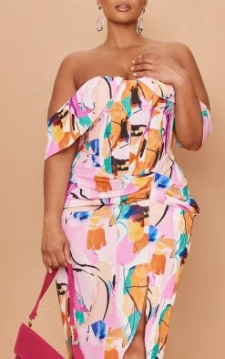 Plus Multi Bardot Ruched Side Midi Dress -US Dresses Sales Store 31b7ca07b6a913dafb86f754336a0e5ac1b192a3 cmw4092 5