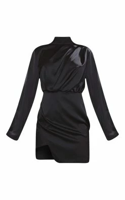 Black Satin Shoulder Pad Long Sleeve Bodycon Dress 11 Black Satin Shoulder Pad Long Sleeve Bodycon Dress -US Dresses Sales Store 34c207b8fad77bd0a6407377a10c0244cacb1e51 cnc5936 5
