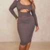Shape Charcoal Long Sleeve Cutout Midi Dress -US Dresses Sales Store 351b72ae108412851910e64266796aeca2fab518 cnd6462 1