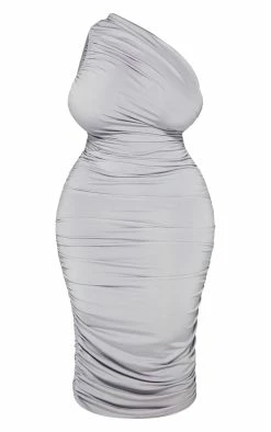 Plus Grey Slinky Ruched One Shoulder Longline Midi Dress -US Dresses Sales Store 360224359ade2e488dcfced1e989ab518b0ebb3b cnc9741 5