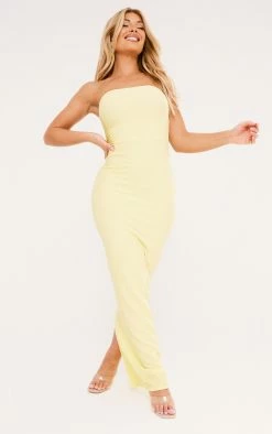 Lemon Textured Bandeau Split Front Midaxi Dress 9 Lemon Textured Bandeau Split Front Midaxi Dress -US Dresses Sales Store 36436c1033943d3662a29da218412d2b9f4fe59d cnd7632 3