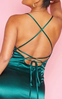 Emerald Green Satin Cowl Neck Lace Up Back Maxi Dress -US Dresses Sales Store 36b19cb2d931a93c271b1ce81006583b1fbc319e cmy2174 5