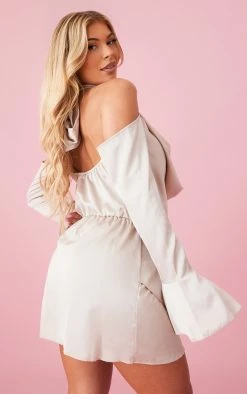 Cream Satin Cowl Cold Shoulder Shift Dress -US Dresses Sales Store 36c0f0d6c35a003c9fb2c92d44930fcf569e8c8b cnd5830 2