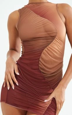 Multi Ombre Print Mesh Asymmetric Ruched Bodycon Dress -US Dresses Sales Store 37108846e4919bece0cb623485d5b729038c2e13 cnd5819 4