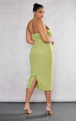 Plus Olive Pleated Bust Midi Dress -US Dresses Sales Store 37a5fa8a5b59bd28a280b0e1f89fe44db77dd793 cnc7299 2