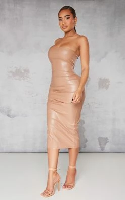 Shape Camel Pu Bandeau Midi Dress -US Dresses Sales Store 38023b7543983f9b9e7f6eac1f81f55185850c10 cnb7629 3