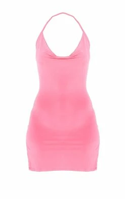 Hot Pink Slinky Halterneck Cowl Bodycon Dress -US Dresses Sales Store 384420753e1b4cdc3473af89869cb5f463fd2783 cmu4806 6