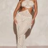 Shape New Nude Ring Detail Cut Out Crochet Maxi Dress