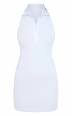 White Rib Halterneck Button Detail Bodycon Dress -US Dresses Sales Store 39a59594996908dd45e345b989856412bdeeaa2d cmr4888 6