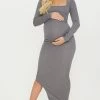 Maternity Slate Ribbed Long Sleeve Side Split Maxi Dress -US Dresses Sales Store 39ec83de2f9cbadf7e3333a089a4aae6643c2024 cmp4022 1