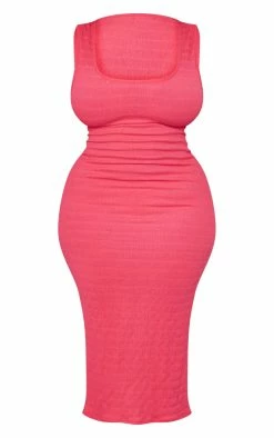 Plus Hot Pink Textured Scoop Neck Midi Dress -US Dresses Sales Store 39f7f7f77af80fee0d9342ea682dc8adf75a9390 cnd8721 5