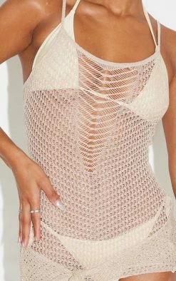 Gold Sheer Glitter Knit Asymmetric Mini Beach Dress -US Dresses Sales Store 3b01537b9c7678464a79c7d673452d0c0ed5abc1 cmw2133 5