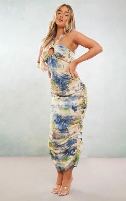 Multi Abstract Print Satin Ring Corset Detail Midaxi Dress -US Dresses Sales Store 3b9b1d3eb38794f59da069ae0453be7917976100 cne2977 3