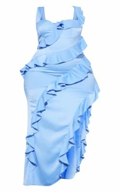 Plus Blue Satin Frill Layered Midaxi Dress -US Dresses Sales Store 3c4da02118c39a42ea0c58b7364909dcc3521aab cnd4827 5