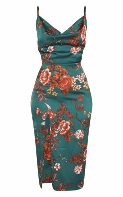 Emerald Green Floral Strappy Satin Cowl Midi Dress 9 Emerald Green Floral Strappy Satin Cowl Midi Dress -US Dresses Sales Store 3d3b828d2c6070a500eff1f96dc53fcd6d5a8609 cmc7925 3