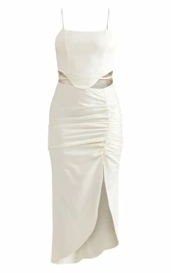 Cream Satin Corset Ruched Skirt Strappy Midaxi Dress 11 Cream Satin Corset Ruched Skirt Strappy Midaxi Dress -US Dresses Sales Store 3de1e6db1ffee8c3378096f1aea4a1af320b837b cnc7734 5