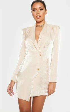 Champagne Pleated Shimmer Gold Button Blazer Dress 10 Champagne Pleated Shimmer Gold Button Blazer Dress -US Dresses Sales Store 3ef656d95650680d73d6bcfcac09f14976887cca CMF4191 4