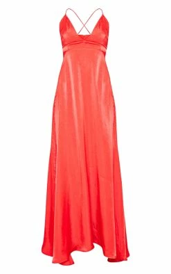 Red Extreme Split Strappy Back Maxi Dress -US Dresses Sales Store 402d79a55b72103df4f5f6ee48f15c26e2d74780 clt4788 5