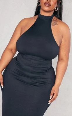 Plus Black High Neck Midi Dress -US Dresses Sales Store 403c8d0633220593cfa6f9645d9efd12ca2b26e4 cnc9677 4