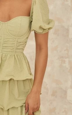 Sage Green Crinkle Cup Detail Tiered Skirt Skater Dress 9 Sage Green Crinkle Cup Detail Tiered Skirt Skater Dress -US Dresses Sales Store 40c7b7fed7ee790d1dda322d49db3e59dc1a6912 cne2963 4