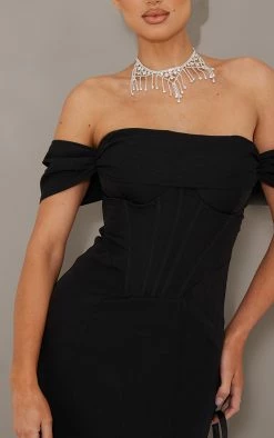 Black Corset Detail Bardot Bridesmaid Dress -US Dresses Sales Store 41d21f5ba6f3229baa9f51ed23fb0599cbdc0dc2 cmv0312 5