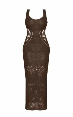 Petite Chocolate Crochet Plunged Maxi Dress -US Dresses Sales Store 445213d816a9c76fbe2b9a66ae7b1261ef2c67fc cmw7902 6