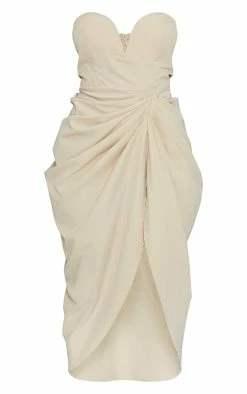 Stone Woven Bandeau V Bar Gathered Hip Midi Dress -US Dresses Sales Store 45259b3d122f796de42e26f412100645ae4a23b1 cmu4046 6