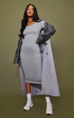 Tall Grey Marl Long Sleeve Maxi Dress