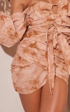 Stone Tie Dye Linen Bandeau Tie Bust Detail Bodycon Dress -US Dresses Sales Store 49555038a31d8791b77f52e502bfc507dc66e328 cmw9219 5