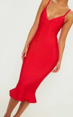Red Bandage Strappy Frill Hem Midi Dress -US Dresses Sales Store 4a260c8a847909617c8ba0b74455359e9fe69112 cly6414 5