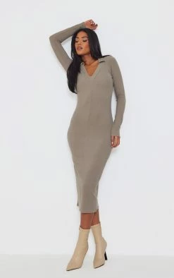 Tall Taupe Plunge Polo Neck Midi Dress -US Dresses Sales Store 4a6b55c7b65a809af4029ae15ad92ced22513303 cnd0591 1