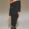 Black Eyelash Knit Bardot Midi Dress -US Dresses Sales Store 4af65fd38da39d9c5107b93c47589909c44cb186 cnd4404 1
