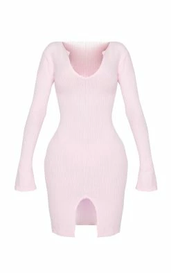 Shape Baby Pink Brushed Rib Split Sleeve Bodycon Dress -US Dresses Sales Store 4b7dec99e0c52abed493b0f43941220993dc0e6a cmq6831 6