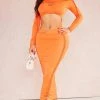 Shape Bright Orange Soft Seamless Cut Out Ruched Midi Dress -US Dresses Sales Store 4cf8e730c8b498200387fc76a8feac0819a7e0f9 cne0604 1
